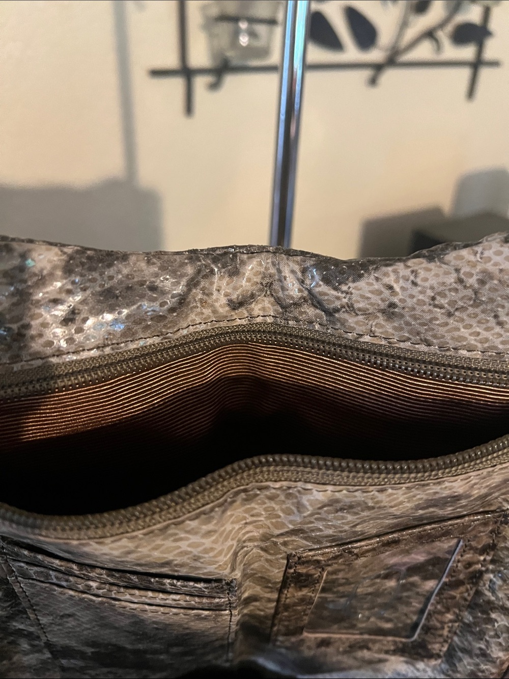 HOBO Gray Snake-Print Clutch with Silver Frame - Picture 8 of 8